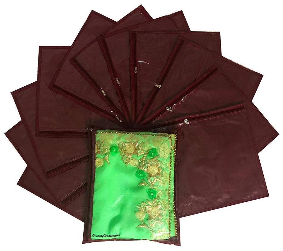 

OmneityHuckster Multipurpose Non Woven Single Saree Cover Pack of 12 (Maroon)