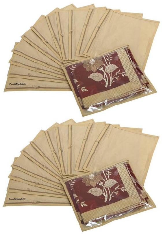 

OmneityHuckster Multipurpose Non Woven Single Saree Cover Pack of 24 (Beige)