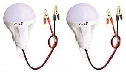 

Onas 2pcs 12V 5 Watts DC Solar LED Light High Brightness Bulb with Clips Bulb Emergency Light (White)