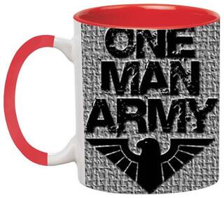 One Man Army Ceramic Coffee Black Mug by Ashvah-Mug-1888-Red