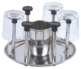 ONE8D Capital Glass and Spoon Organiser Super for 6 Glasses and Cutlery Glass Stand Made of Stainless Steel