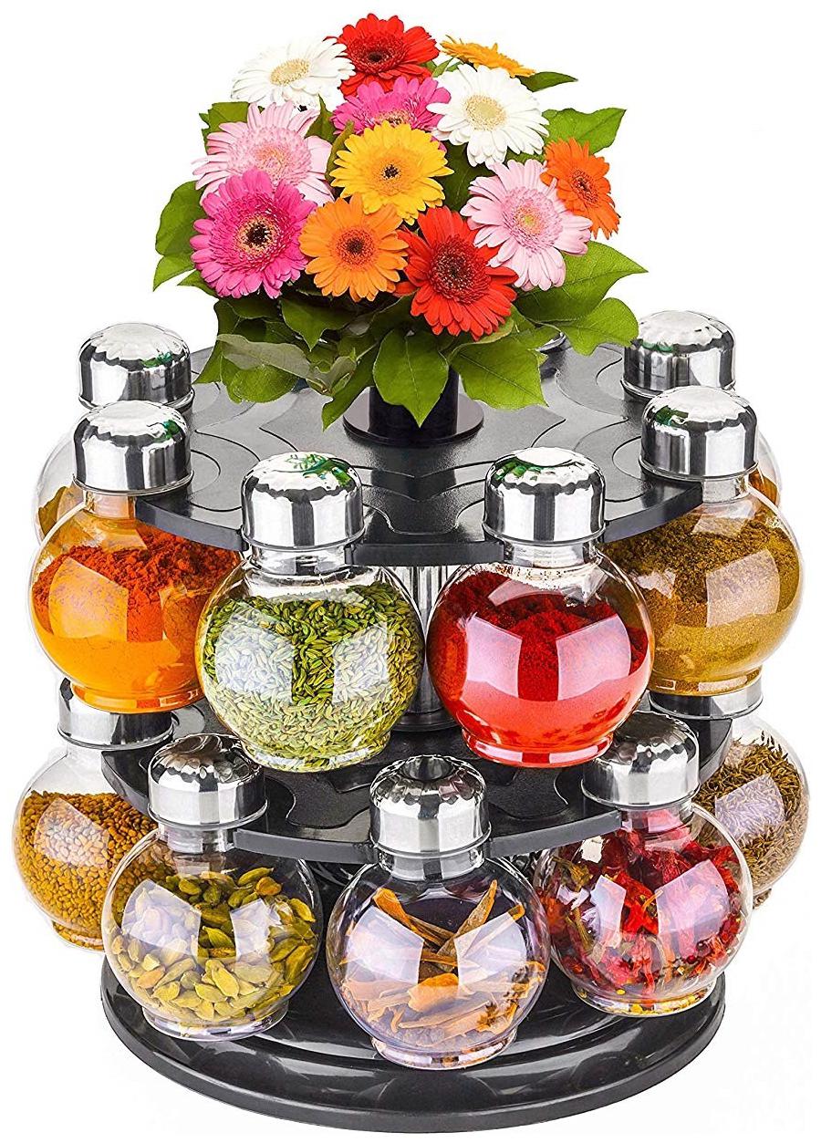 

ONE8D Spice Box Masala box Spice Storage Masala Storage Spice Rack Masala Rack Set Of 16 Spice Set (Plastic) By Fortune Tradelink