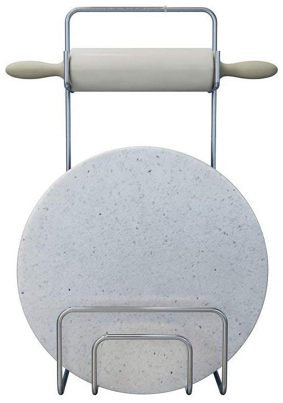 

ONE8D Stainless Steel Rolling Board Pin Holder Chakla Patla Belan Stand for Kitchen