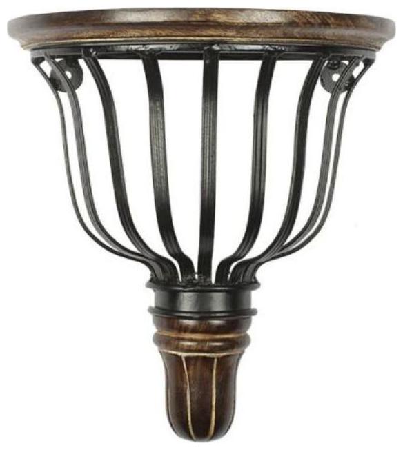 

Onlineshoppee Wooden Wrought Iron Big Wall Bracket D-Shape (LxBxH-11x5 5x12) inch