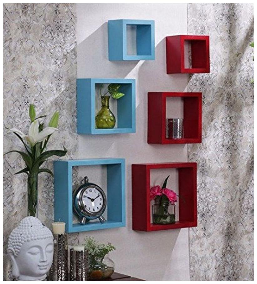 

Onlineshoppee Cuadrado set of 6 MDF Wall Shelf