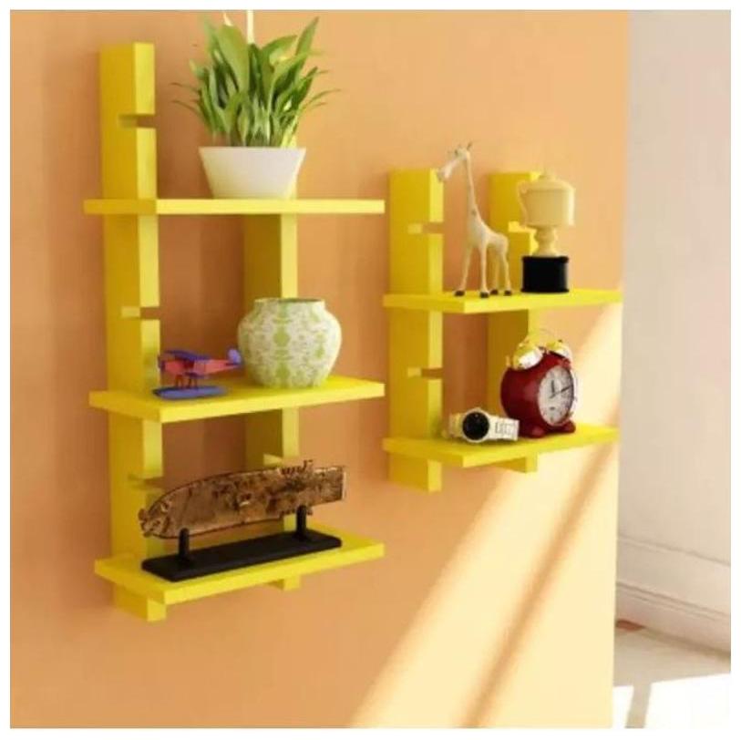 

Onlineshoppee Beautiful Wooden Handicraft Wall Shelf Colour- Yellow