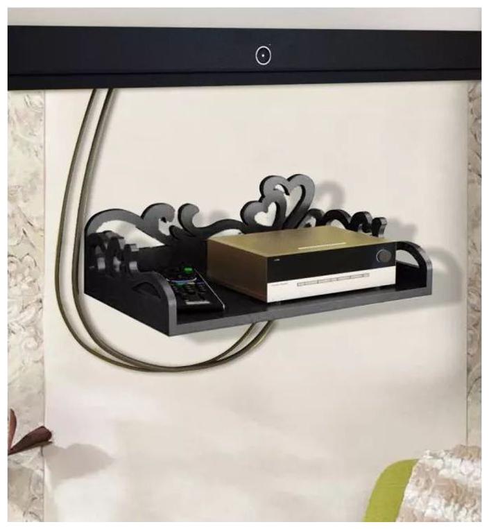 

Onlineshoppee MDF Beautiful Design Set top box Wall Shelf Colour- Black
