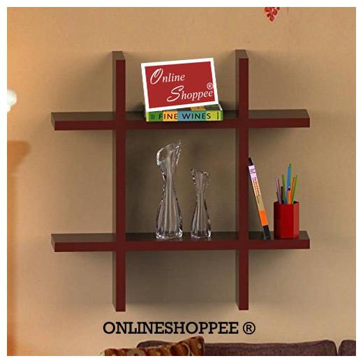 

Onlineshoppee Wooden Wall Decor Rack Shelf Size-15x4x15 inch