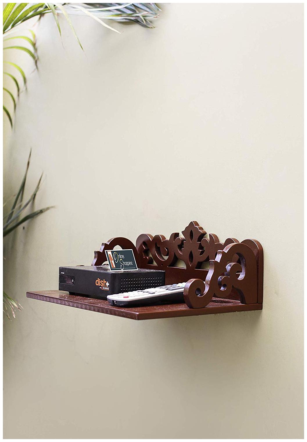 

Onlineshoppee MDF Beautiful Design Set top box Wall Shelf Colour- Brown
