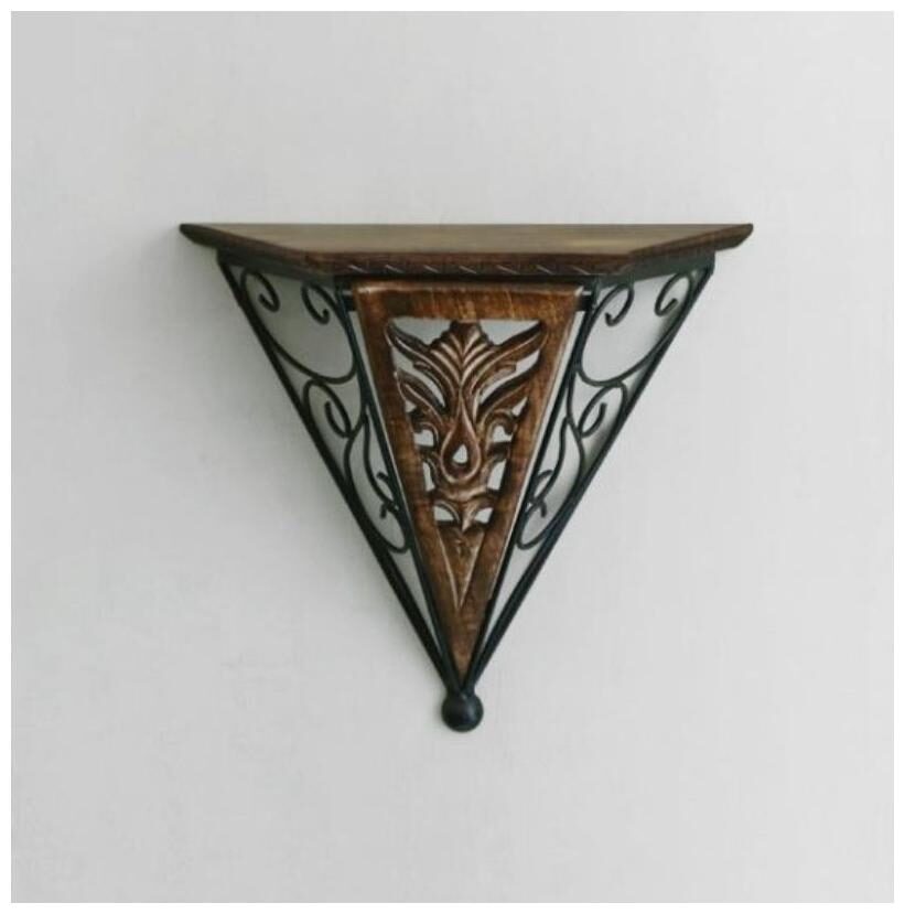 

Onlineshoppee Beautiful wood And wrought iron New Fancy wall bracket Size (LxBxH-19 5x8 5x17) Inch