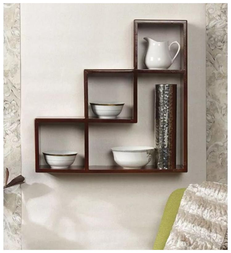 

Onlineshoppee Wooden Handicraft Designer L Shape Wooden Wall Shelf