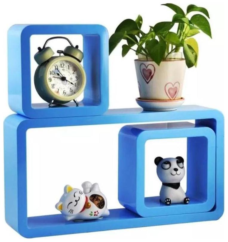 

Onlineshoppee MDF Cube Shape Floating Wall Shelves Set of 3