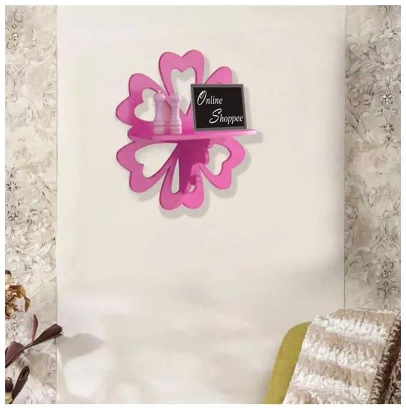 

Onlineshoppee Beautiful MDF Decorative Wall Shelf Size LxBxH - 12x5x18 inch - Pink