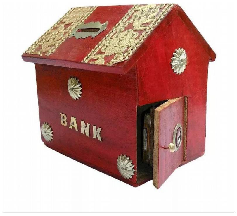 

Onlineshoppee Wooden Money Bank Hut Shape