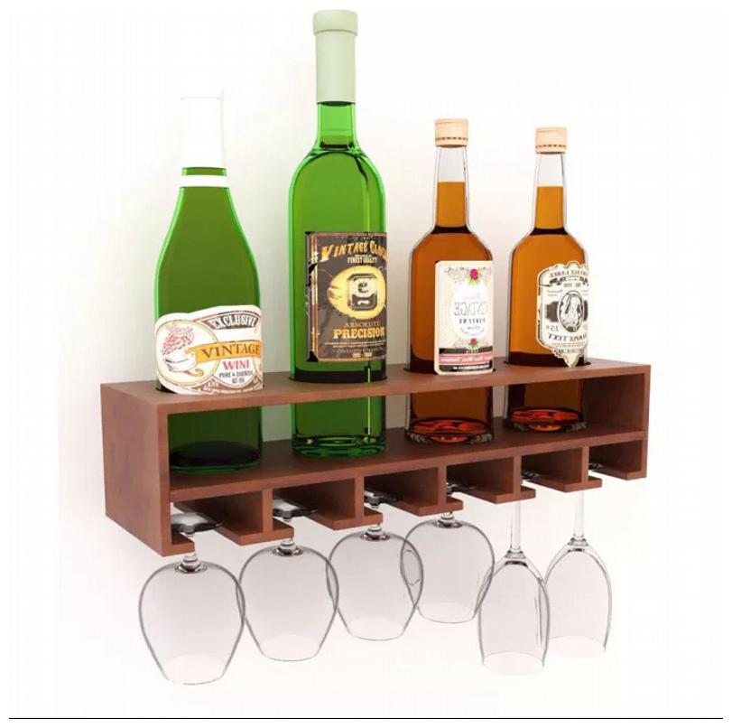 

Onlineshoppee Unique Wooden Bottle Rack (Brown 4 Bottles Holder )