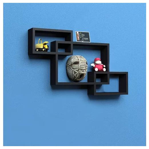 

Onlineshoppee Intersecting MDF Set of 3 Wall Shelves