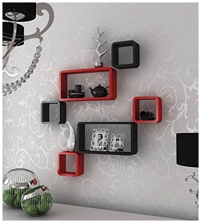 

Onlineshoppee MDF Cube Shape Flotante Wall Shelves Set of 6