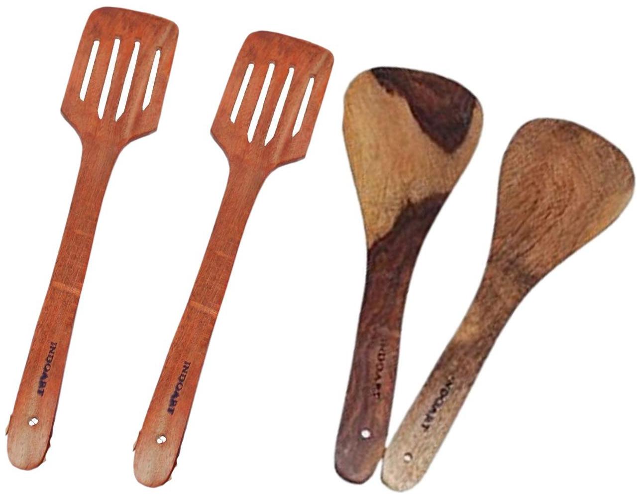 

Onlineshoppee Wooden Handmade Serving and Cooking Spoon Pack of 4