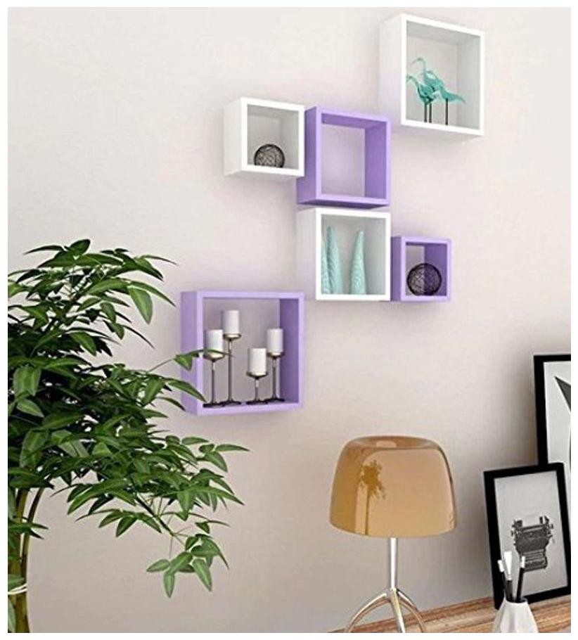 

Onlineshoppee Cuadrado set of 6 MDF Wall Shelf