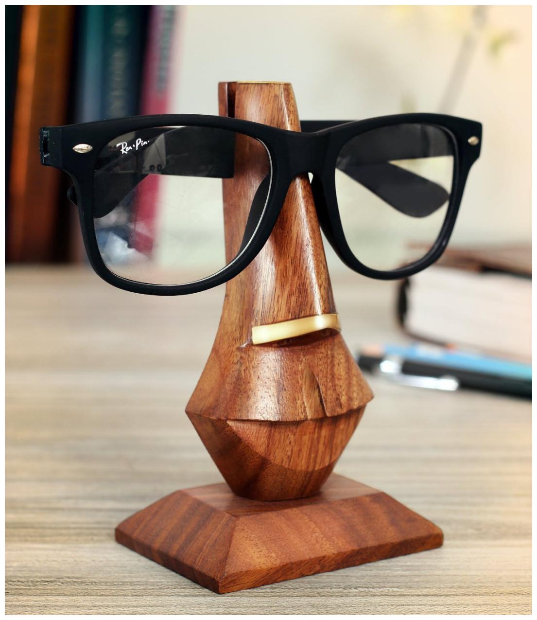 

Onlineshoppee Handmade Wooden Nose Shaped Spectacle Holder Size (LxBxH-3x2 5x7) Inch