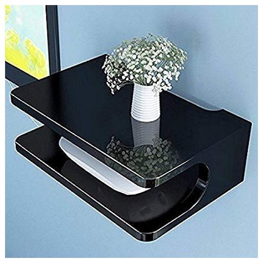 

Onlineshoppee MDF Beautiful Design Set top Box Wall Shelf (Number of Shelves - 2 Black)