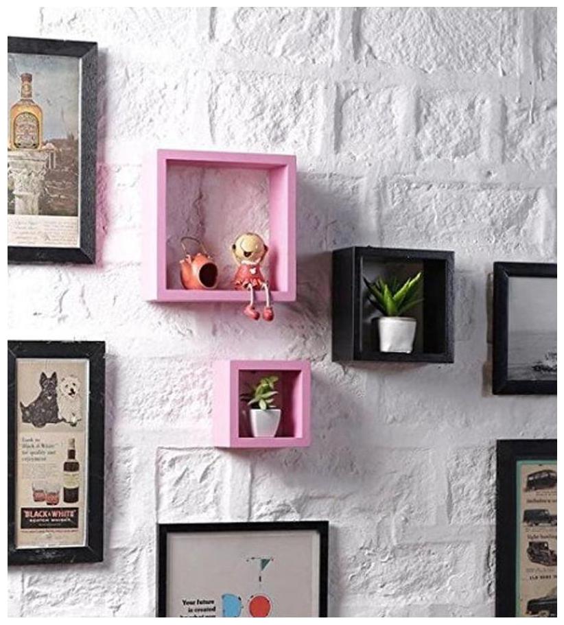 

Onlineshoppee Cuadrado set of 3 MDF Wall Shelf
