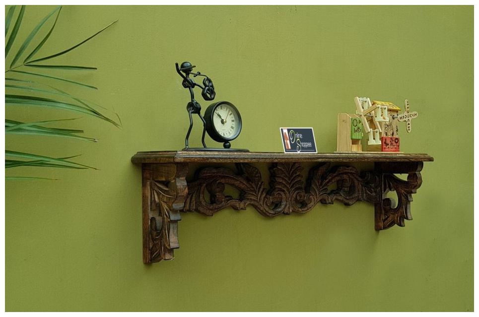 

Onlineshoppee Wooden Fancy Wall Bracket Book Rack Size (LxBxH-24x5x7) Inch