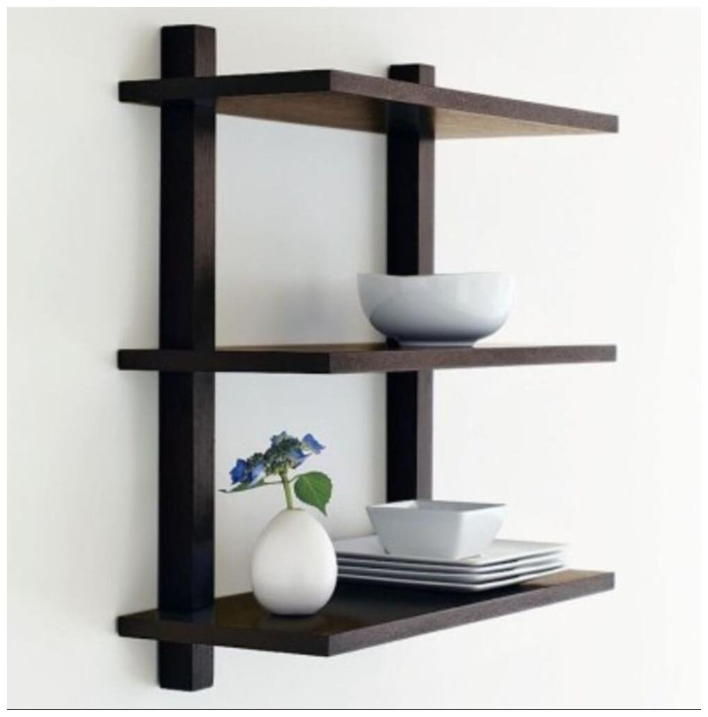 

Onlineshoppee Beautiful Wooden Fancy Wall Decor Rack Shelves 3 Tier