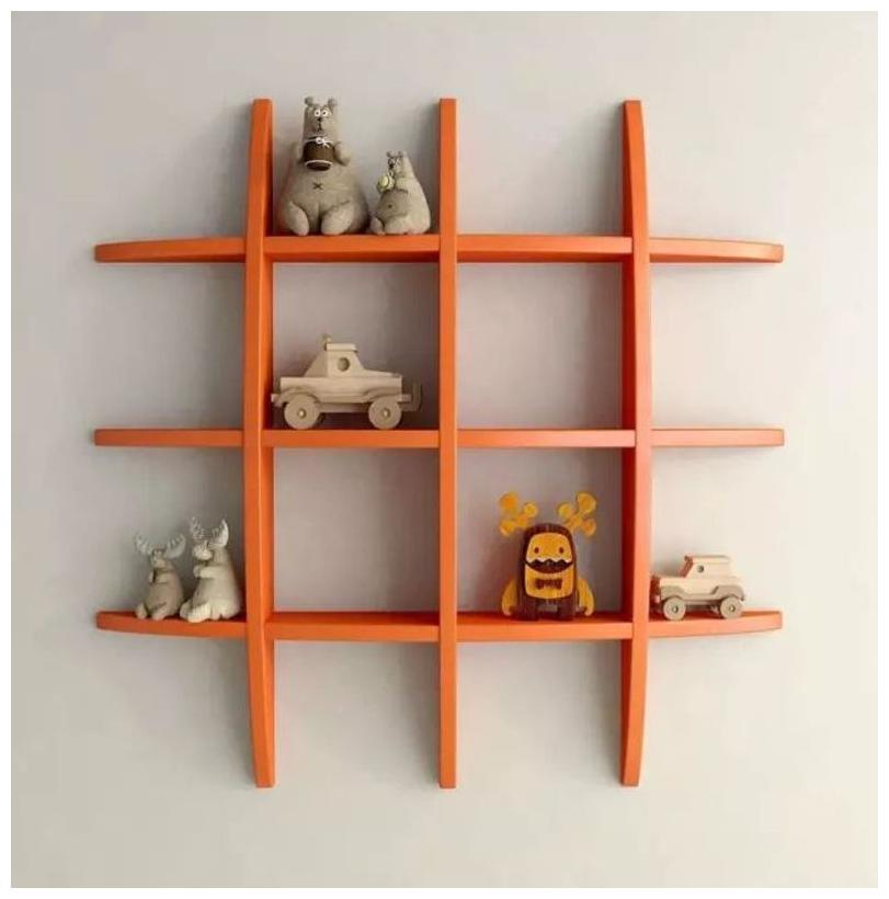 

Onlineshoppee Big Tier MDF Wall Shelves - Orange