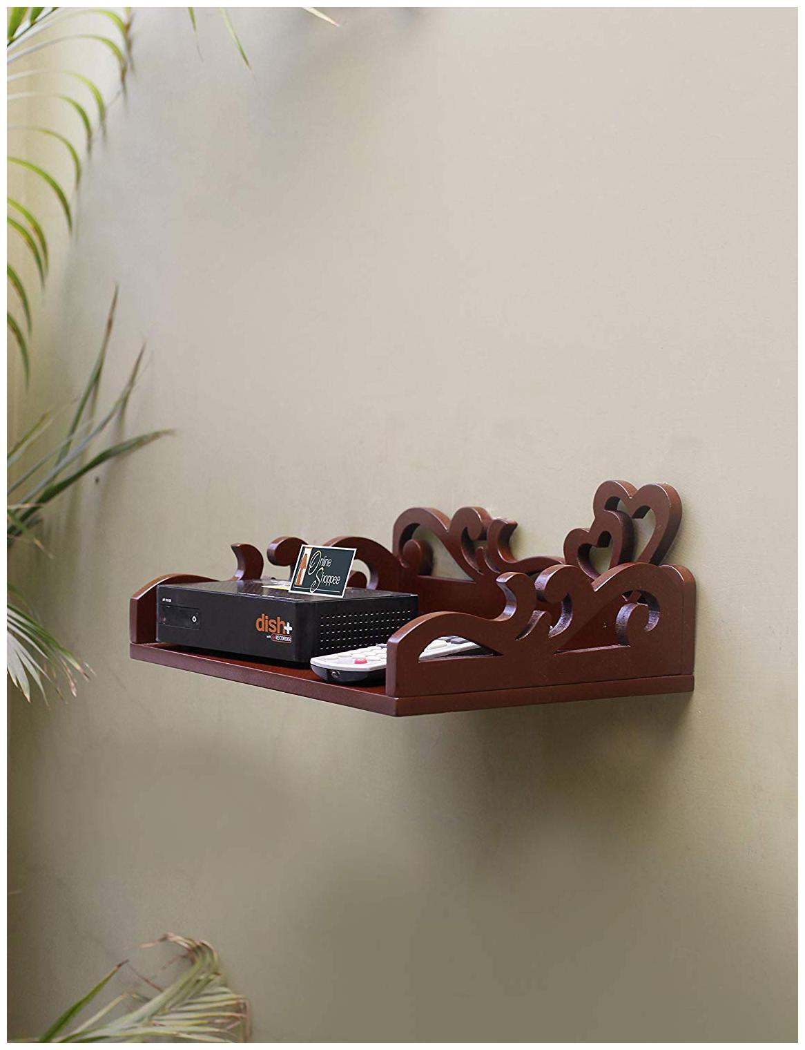 

Onlineshoppee MDF Beautiful Design Set top box Wall Shelf Colour- Brown