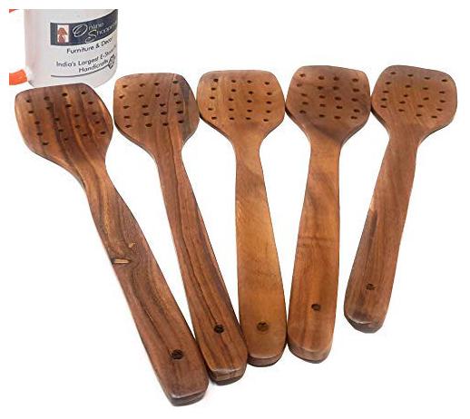 

Onlineshoppee Sheesham Wood Cutlery Spoon Set (Pack of 5)