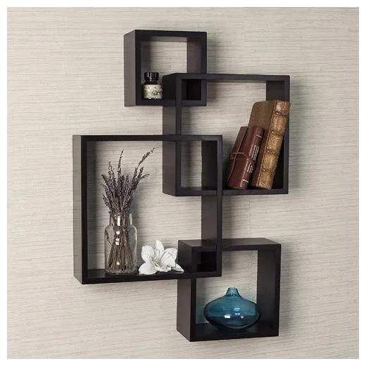 

Onlineshoppee Rafuf Intersecting Floating Wall Shelf with 4 Shelves (Standard Black)