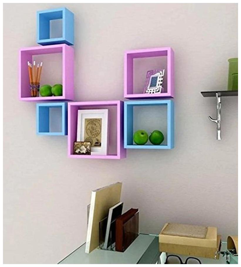 

Onlineshoppee Cuadrado set of 6 MDF Wall Shelf