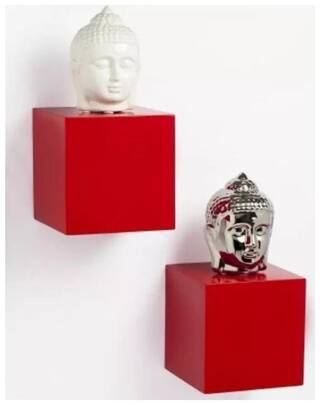 Onlineshoppee Beautiful Design MDF Wall Shelf Size-LxBxH-6x6x6- Inch Pack Of 2