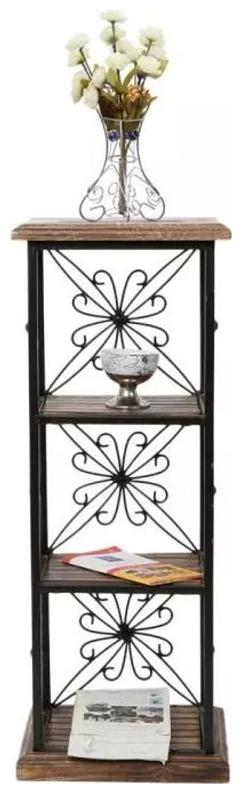 

Onlineshoppee Wood And Iron Book Shelf cum End table With 3 Shelves Size(LxBxH- 11 5x9 5x31) Inch