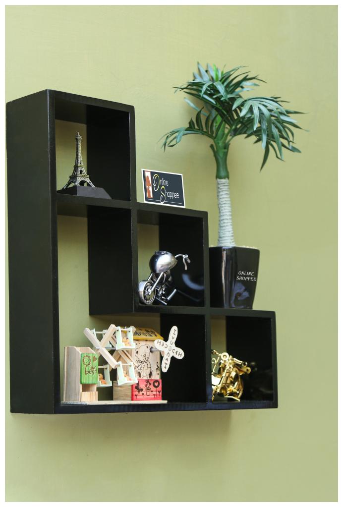 

Onlineshoppee Wooden Handicraft Designer L Shape Wall Shelf