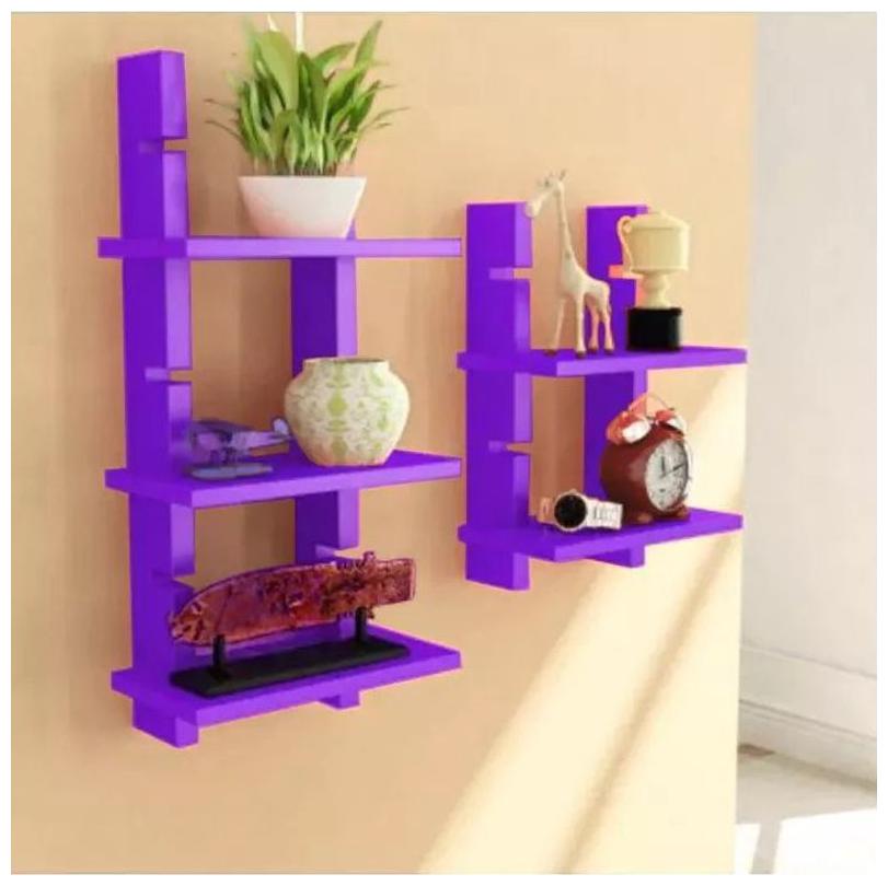 

Onlineshoppee Escalera Wall Shelf 2 pcs Purple