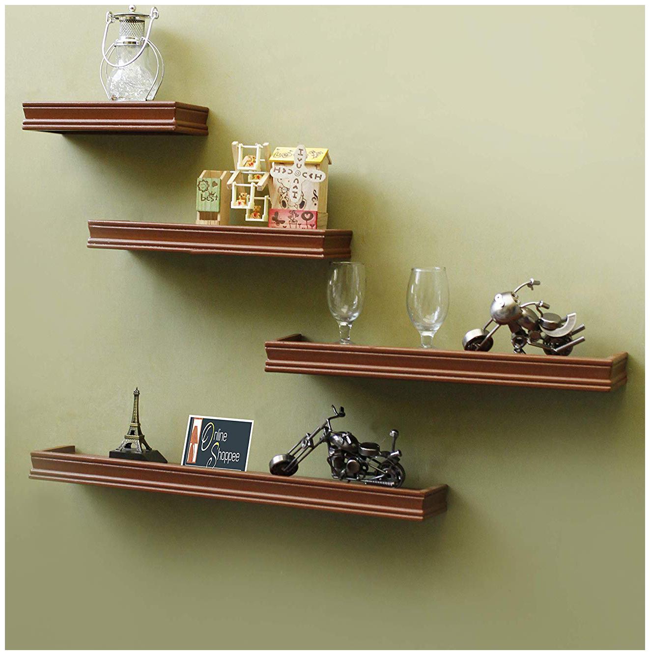 

Onlineshoppee Beautiful Wooden Brown Rectangular Wooden Wall Shelf