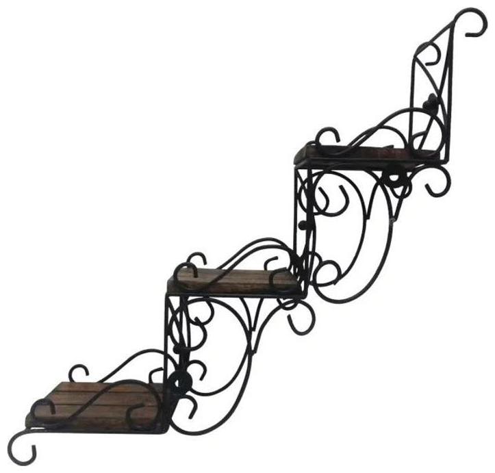 

Onlineshoppee Wooden Wall Hanging Shelve Shelf for Decoration A unique Wall Art in stair Shape You can use this as decoative piece without hanging Size(LxBxH-16 5x5 5x16 5) Inch