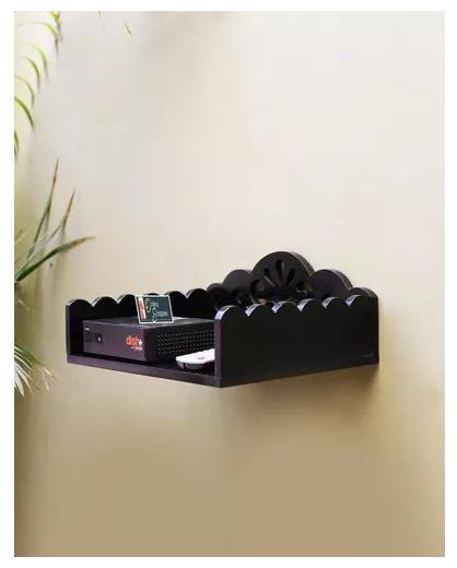 

Onlineshoppee MDF Beautiful Design Set top box Wall Shelf Colour-Black