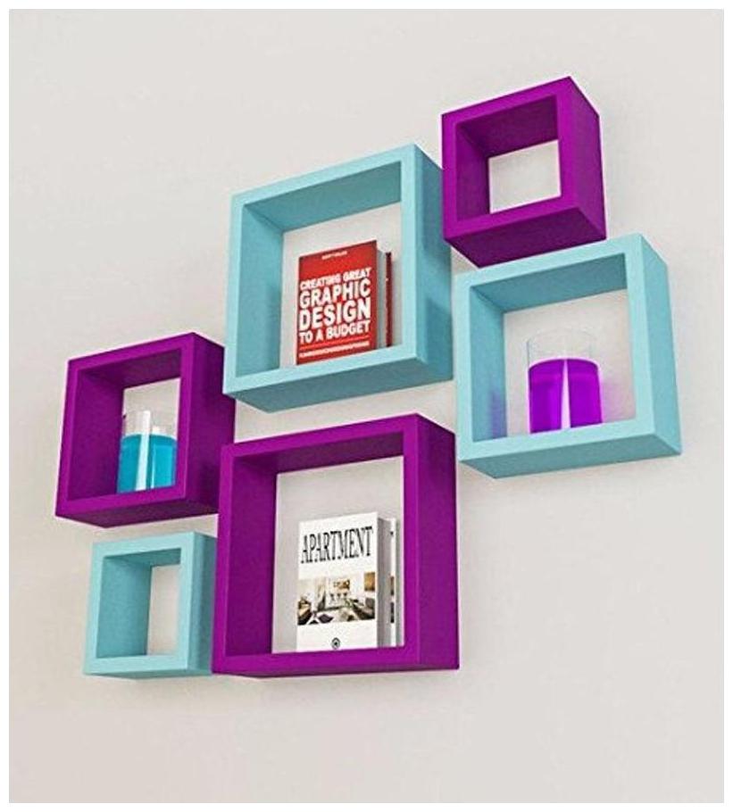 

Onlineshoppee Cuadrado set of 6 MDF Wall Shelf