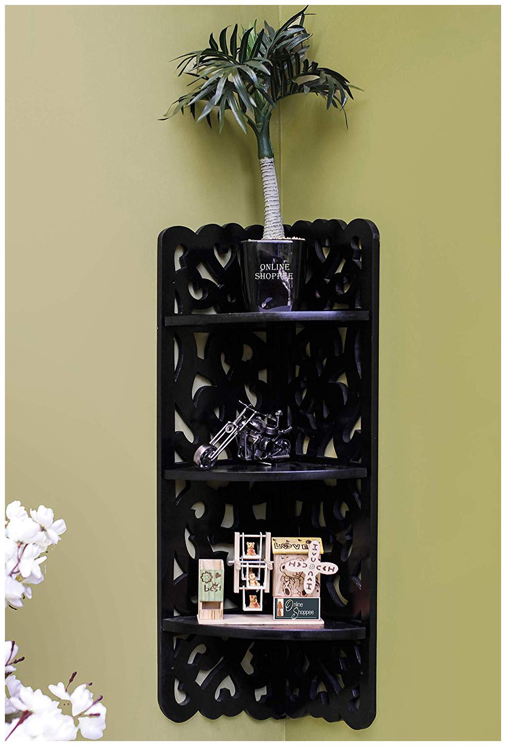 

Onlineshoppee Wooden 3 Tier Wall Decor Rack Shelf