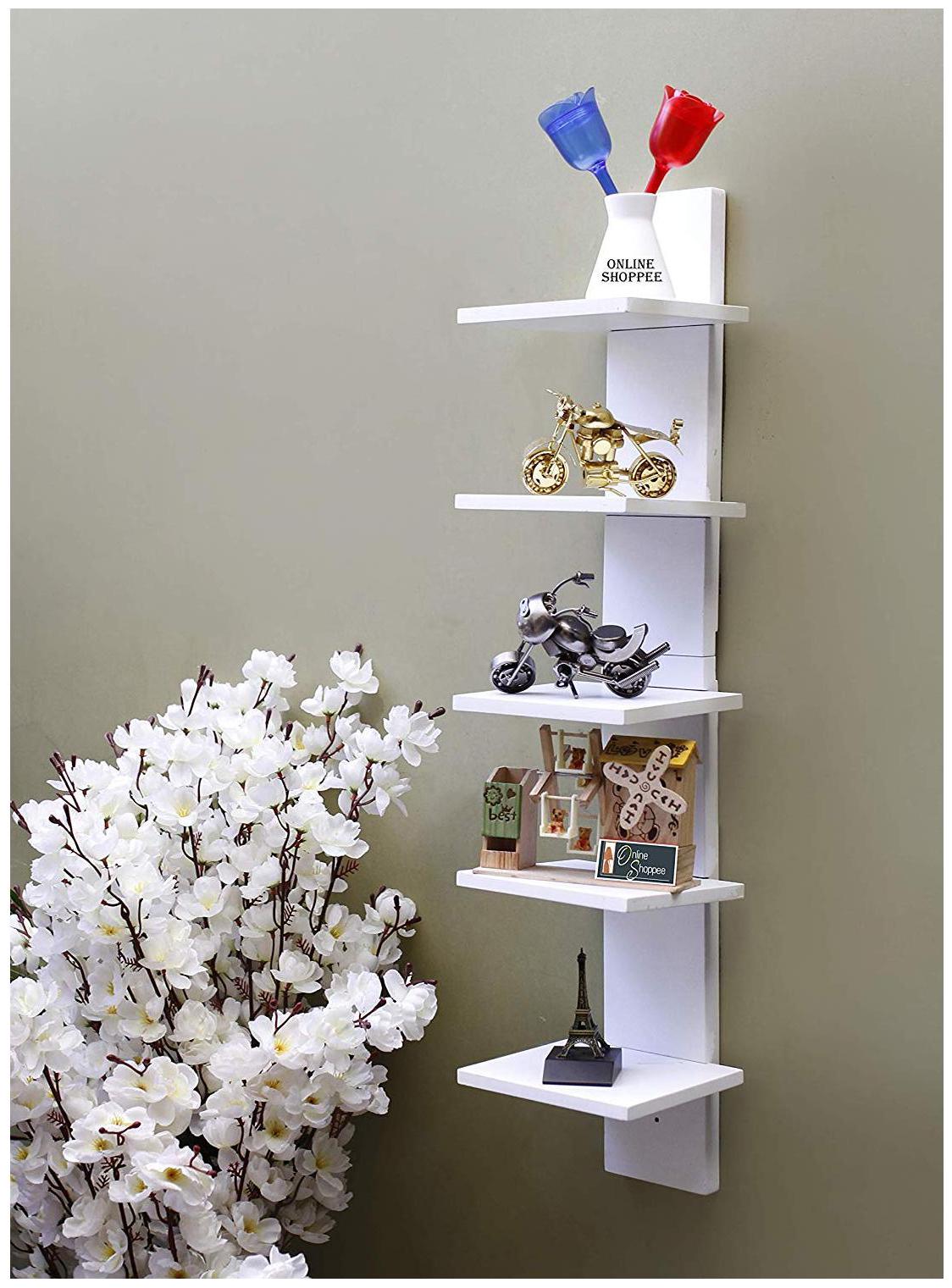

Onlineshoppee Floating MDF 5 Nivel Wall Shelves - White