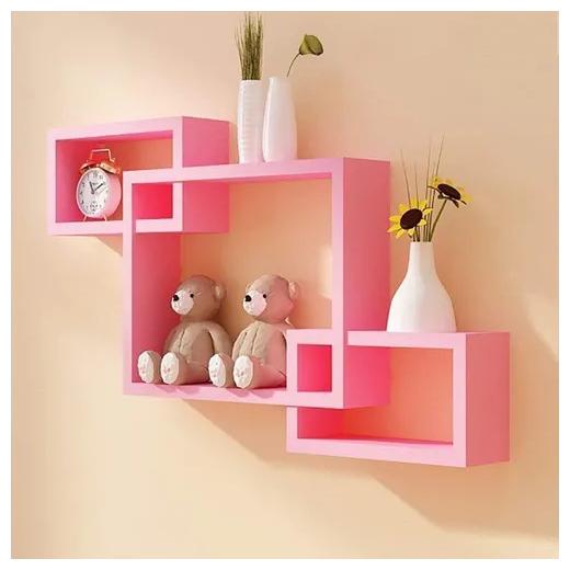 

Onlineshoppee Intersecting MDF Set of 3 Wall Shelves
