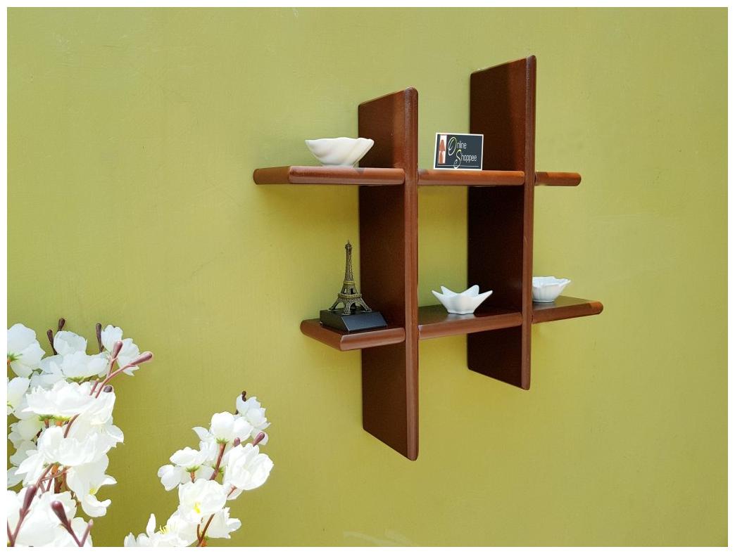 

Onlineshoppee Beautiful Wooden Fancy Wall Decor Rack Shelves Size