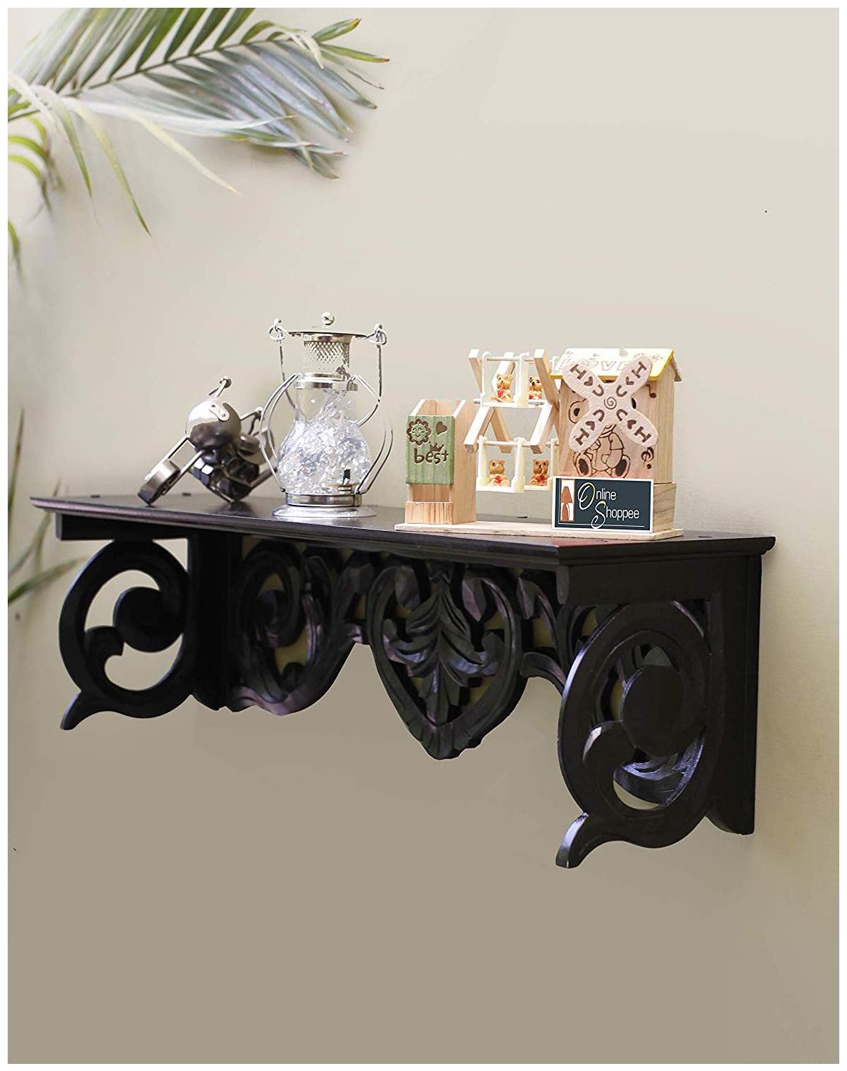 

Onlineshoppee Wooden Wall Decor Wall Shelf Rack Bracket Size (LxBxH-24x6x7) inch