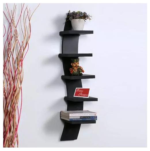 

Onlineshoppee Floating MDF 5 Tier Wall Shelves - Black