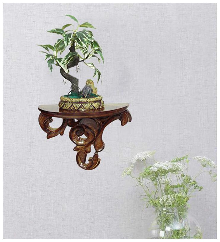 

Onlineshoppee Wood And Iron Wall Bracket Rack Size (LxBxH-9x4 5x7) Inch