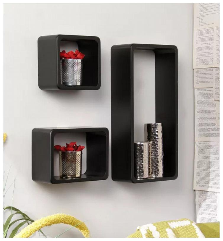 

Onlineshoppee Beautiful Wooden Fancy Wall Decor Rack Shelves (Set of 3 )