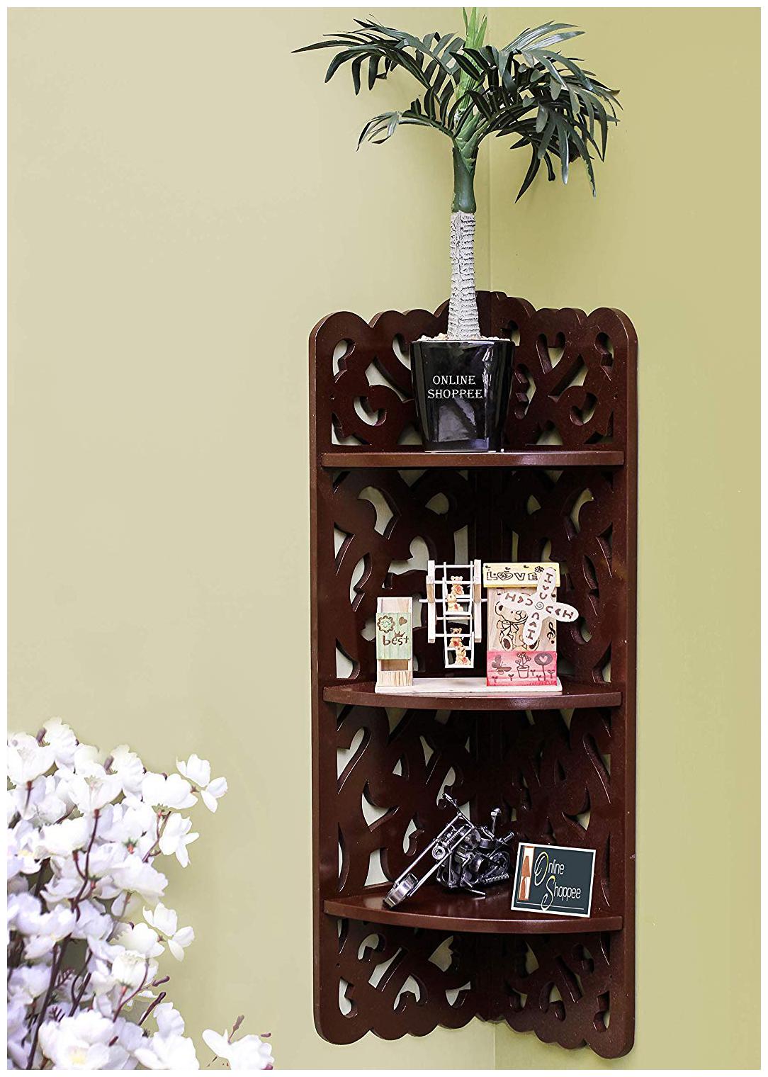 

Onlineshoppee Wooden 3 Tier Wall Decor Rack Shelf